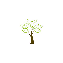 Green tree logo, icon vector design element, bio, eco concept