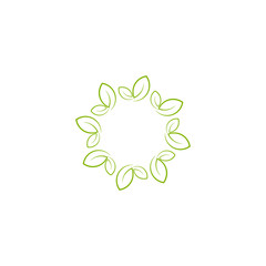 Green leaf logo vector design element for beauty, massage, cosmetic and spa salon