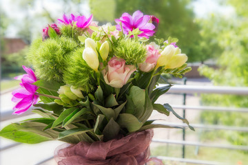 beautiful bouquet flower in vase