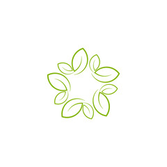 Green leaf logo vector design element for beauty, massage, cosmetic and spa salon
