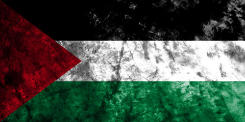 Palestine grunge flag on old dirty wall