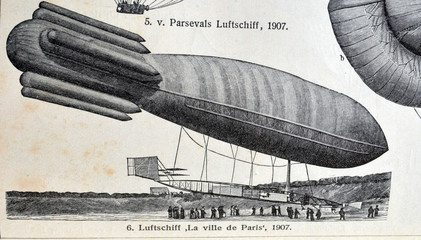 Vintage illustration - AERONAUTICS. Meyers Kleines Lexikon. Edition 1908.    © Sergey Kamshylin