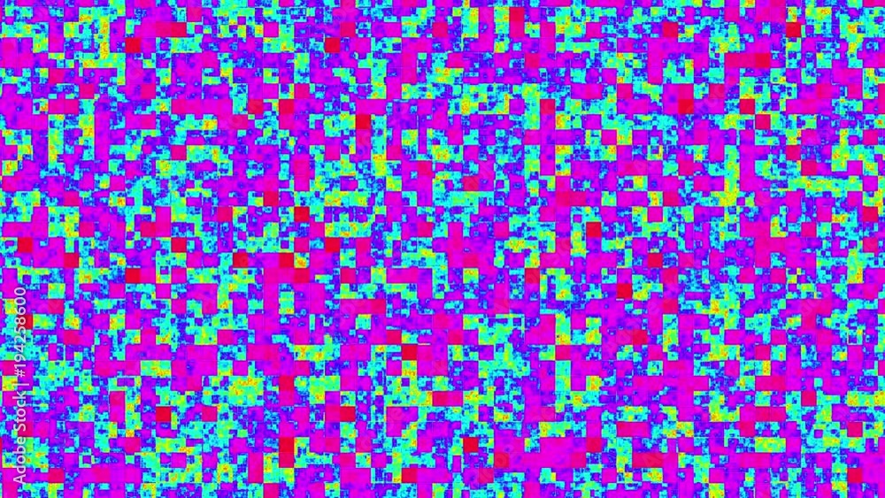 Poster animated mosaic squares seamless loop six seconds