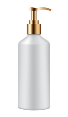 Cosmetic bottle on white background