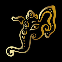 Hindu God Lord Ganesha. Ganapati. Vector hand drawn illustration