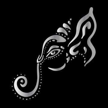 Hindu God Lord Ganesha. Ganapati. Vector hand drawn illustration