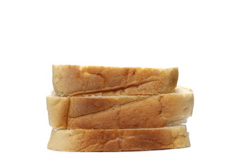 Bread slices without additives, isolated on white background