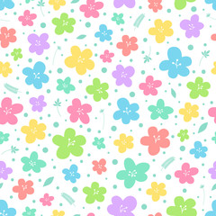 Fototapeta na wymiar Floral vector seamless pattern