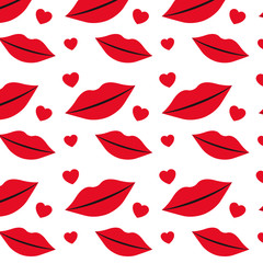 sensuality lips and hearts pattern background vector illustration design