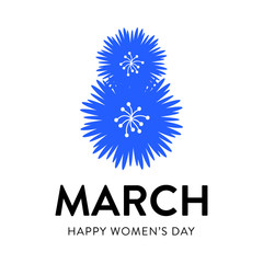 Fototapeta premium Square vector greeting cart for Women's Day