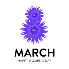 Square vector greeting cart for Women's Day