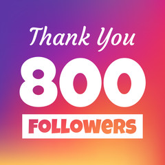 Thank you 800 followers web banner - obrazy, fototapety, plakaty