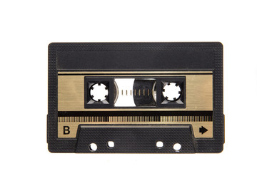 Obraz premium vintage cassette tape isolated white background. Top view
