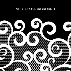 vector background with lace, black and white