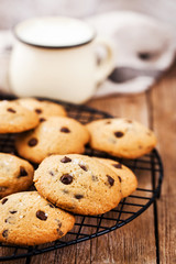 Homemade freshly baked chocolate chips cookies