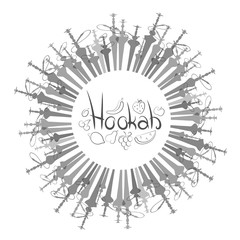 Set of hookahs circle vector