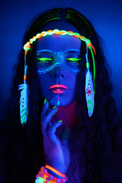 Neon hippie girl