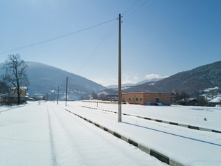 Railway at winter, Bulgaria