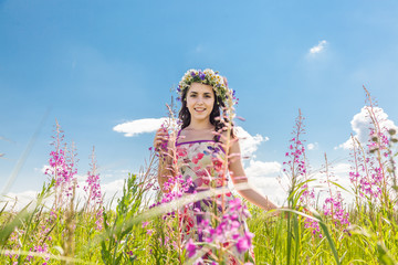 beautiful girl in field