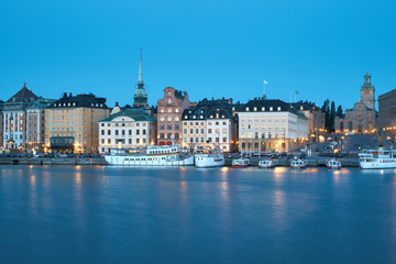 Cityscape of Gamla Stan in Stockholm, Sweden.
