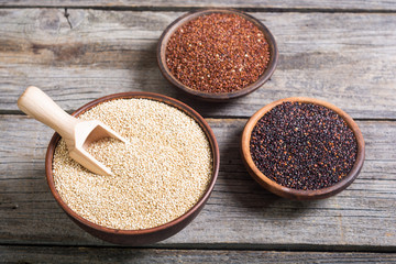 Black , white and red quinoa
