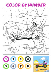 Color by Number is an educational game for children. Dune Buggy.