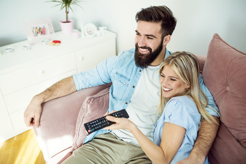 Couple watching TV