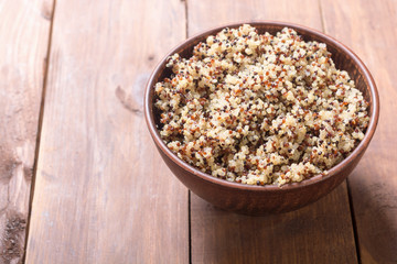 Healthy colorful cooked quinoa