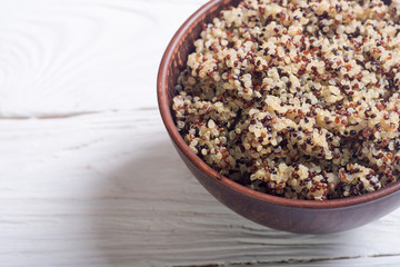 Healthy colorful cooked quinoa