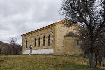 Fototapeta na wymiar Old orthodox church in Vrontero village, Prespes lakes region, Florina, Greece 