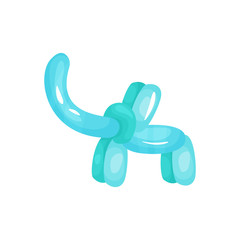Cartoon illustration of bright blue balloon in shape of elephant. Inflatable animal. Flat vector design for party decoration, poster or greeting card