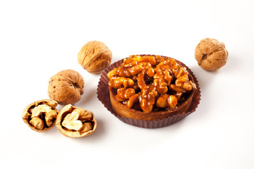 Delicious nut pie and nuts