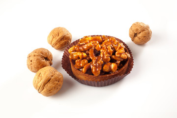 Delicious nut pie and nuts