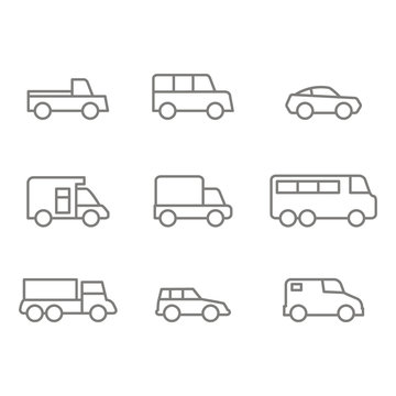 monochrome set with transport icons for your design