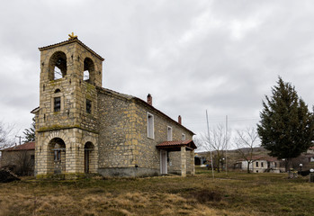Fototapeta na wymiar Old orthodox church in Vrontero village, Prespes lakes region, Florina, Greece 