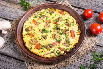 Omelette with mushroom