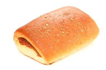 Fresh baked bun with jam filling