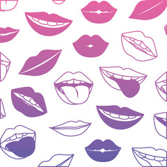 sensuality lips with tongue out pattern background vector illustration design