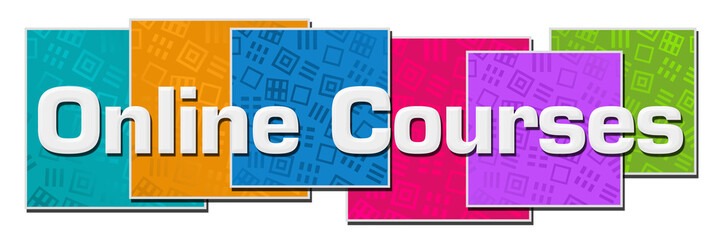 Online Courses Colorful Texture Blocks 