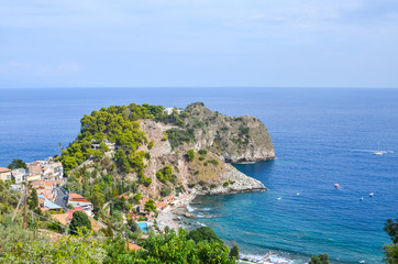 Fototapeta na wymiar Beautiful Sicilian lanscape with sea shore