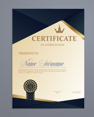 Certificate template with luxury and modern pattern. Vector illustration