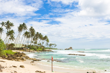 Koggala Beach, Sri Lanka - A wide view across the bay of Koggala Beach
