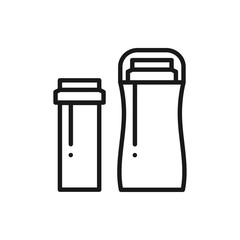 Cartridge wax heater warmer line icon. Hot cartridge hair removal. Roller waxing. Depilatory roll on.