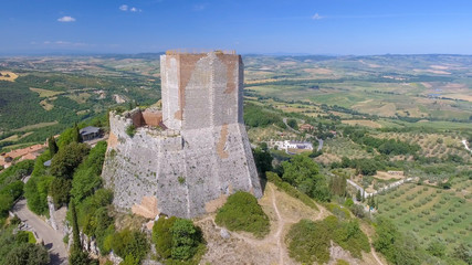 Fototapeta na wymiar Castiglione Di Orcia, Italy. Panoramic aerial view of Tuscany