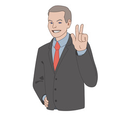 This is an illustration of smiling businessman