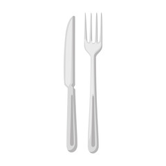 knife and fork icon over white background vector illustration