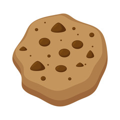 chocolate chips cookie icon over white background vector illustration