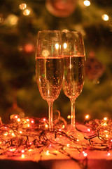 two wine glasses with wine