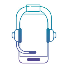 Obraz premium smartphone device with headset vector illustration design