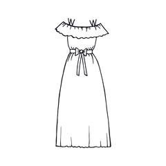 Summer dress hand drawing